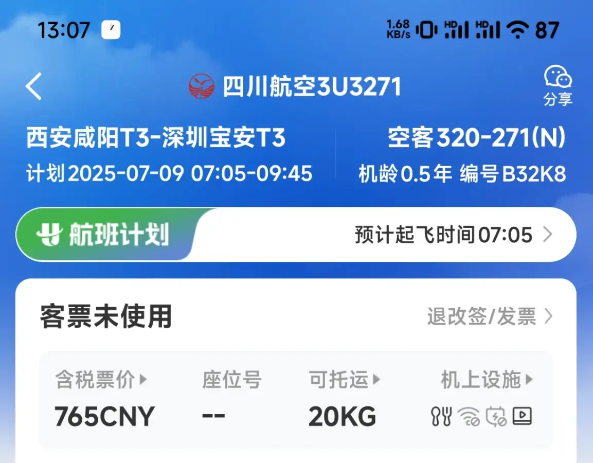 买了回来的机票